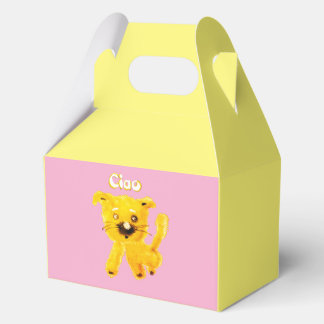 Vintage Cartoon Kids – Cheerful Yellow Puppy Geschenkschachtel