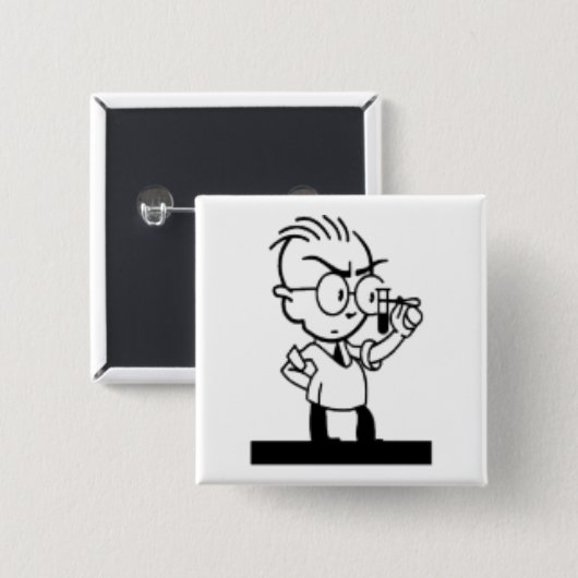 Vintage Cartoon-Retrochemie-Comic Button (Vorne & Hinten)