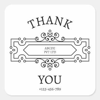 Vintage-Cartouche-Geschäft-Danke-Aufkleber Quadratischer Aufkleber