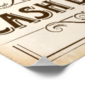 Vintage CASH-BAR-Beschriftung Poster (Ecke)