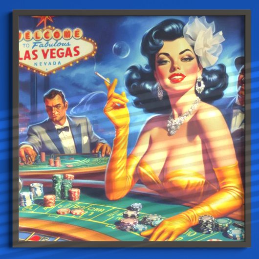 Vintage-Casino-Frau Poster