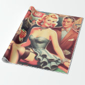 Vintage Casino Illustration Geschenkpapier (Ungerollt)