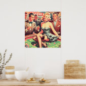 Vintage Casino Illustration Poster (Küche)