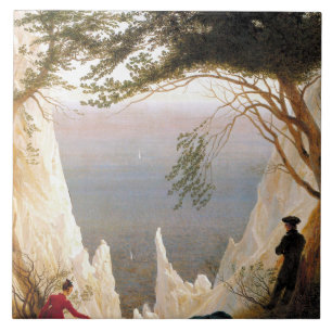 Vintage Caspar Friedrich Kreidefelsen auf Rügen Fliese