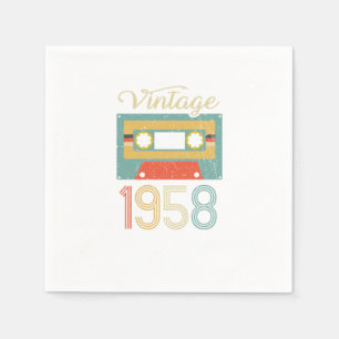 Vintage Cassette 1958 64. Geburtstag 64 Jahre Gesc Serviette