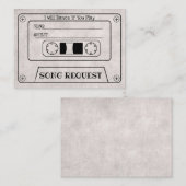 Vintage Cassette Hochzeitssong-Beilage Begleitkarte (Vorne/Hinten)