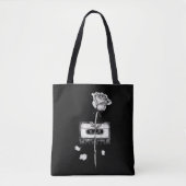 Vintage-Cassettenband mit aufblühender Rose Ästhet Tasche (Vorderseite)