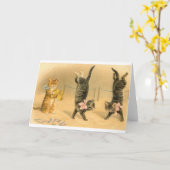 Vintage Cat Acrobats Note Cards Karte (Gelbe Blume)