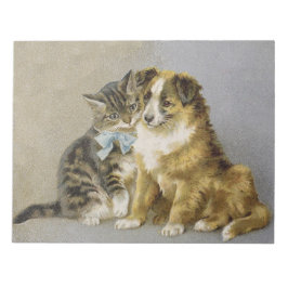 Vintage cat and dog intimate friendship notizblock
