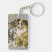 Vintage cat and dog intimate friendship schlüsselanhänger (Rückseite)
