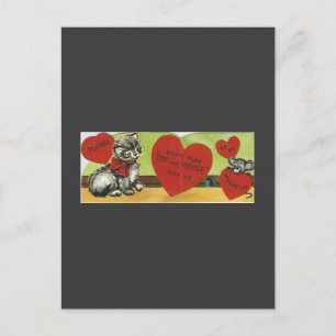 Vintage "Cat And Mouse" Valentine Feiertagspostkarte