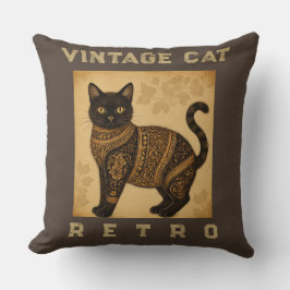 Vintage Cat, Antique Cat,and Motif Pattern  Kissen