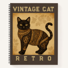 Vintage Cat, Antique Cat,and Motif Pattern Notizblock
