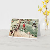Vintage Cat Apple Thieves Note Card Karte (Gelbe Blume)