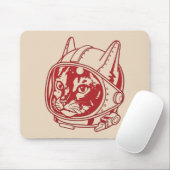 Vintage cat astronaut     mousepad (Mit Mouse)