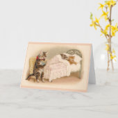 Vintage Cat Bedtime Story Note Card Karte (Gelbe Blume)