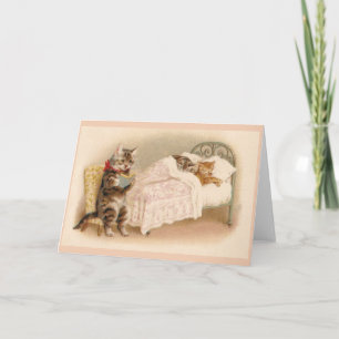 Vintage Cat Bedtime Story Note Card Karte