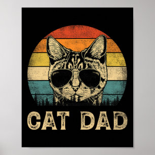 Vintage Cat Dad Katzenliebhaber Daddy Vatertag Poster
