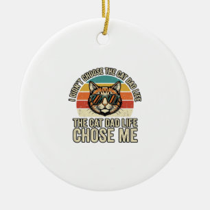 Vintage Cat Dad Life Hat Mich Gewählt T-Shirt Desi Keramik Ornament