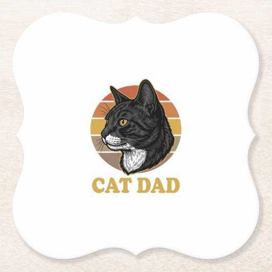 Vintage-Cat-Dad-Retro-Cat-Liebhaber-Shirt-Design_1 Untersetzer (Vorderseite)