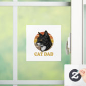 Vintage Cat Dad Retro Cat Lover Shirt Design_1 Fensteraufkleber (Zuhause)