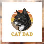 Vintage Cat Dad Retro Cat Lover Shirt Design_1 Fensteraufkleber (Blatt 2)
