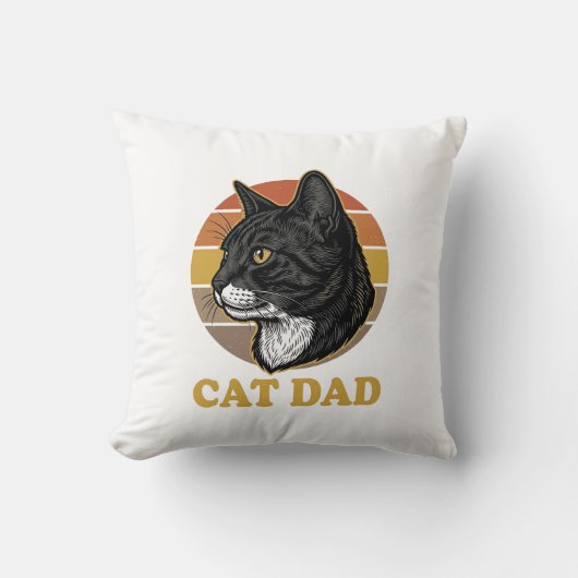Vintage Cat Dad Retro Cat Lover Shirt Design_1 Kissen (Vorderseite)