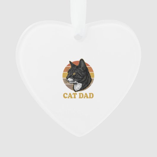 Vintage Cat Dad Retro Cat Lover Shirt Design_1 Ornament (Vorderseite)
