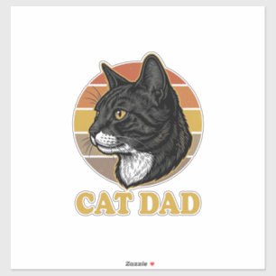 Vintage Cat Dad Retro Katzenliebhaber-Shirt-Design Aufkleber