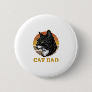 Vintage Cat Dad Retro Katzenliebhaber-Shirt-Design Button