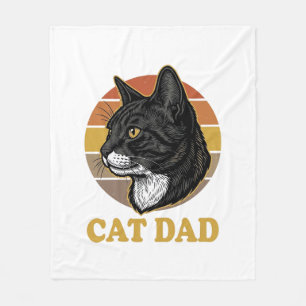 Vintage Cat Dad Retro Katzenliebhaber-Shirt-Design Fleecedecke