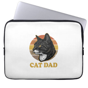 Vintage Cat Dad Retro Katzenliebhaber-Shirt Design Laptopschutzhülle
