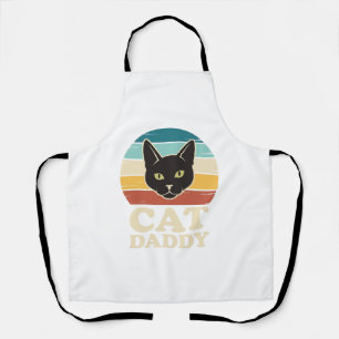 Vintage Cat Daddy Black Cat Retro Sonnenuntergang  Schürze