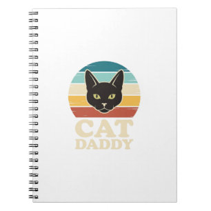Vintage Cat Daddy Black Cat Retro-Sonnenuntergangs Notizblock
