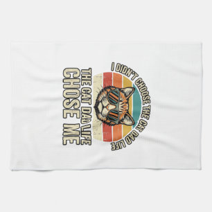 Vintage-Cat-Daddy-Leben-hat-mich-gewählt-T-Shirt-D Geschirrtuch