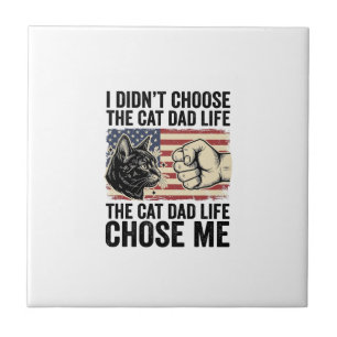 Vintage-Cat-Daddy-Leben-patriotisches-Vektor-Shirt Fliese