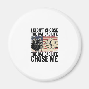 Vintage-Cat-Daddy-Leben-patriotisches-Vektor-Shirt Magnet