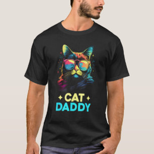 Vintage Cat Daddy Retro 70er 80er Vaporwave Männer T-Shirt