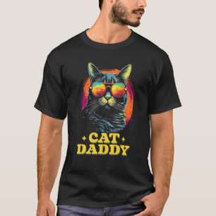 Vintage Cat Daddy Retro 90er 80er Katzenliebhaber T-Shirt