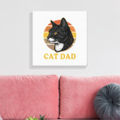 Vintage-Cat-Daddy-Retro-Cat-Liebhaber-Shirt-Design Leinwanddruck (Insitu (Wohnzimmer))