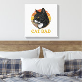 Vintage-Cat-Daddy-Retro-Cat-Liebhaber-Shirt-Design Leinwanddruck (Insitu (Schlafzimmer))