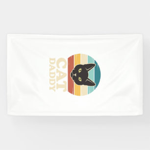 Vintage Cat Daddy Schwarze Katze Retro-Sonnenunter Banner