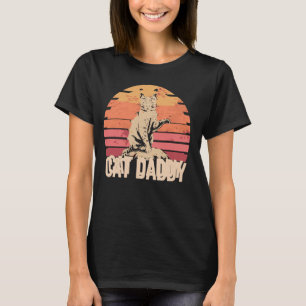 Vintage Cat Daddy Vatertag 70er Cat Dad Cat Liebe T-Shirt