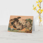 Vintage Cat Frolic Note Card Karte (Gelbe Blume)