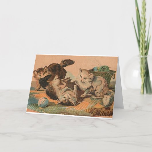Vintage Cat Frolic Note Card Karte (Vorderseite)