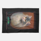 Vintage Cat Illustration Art Geschirrtuch (Horizontal)