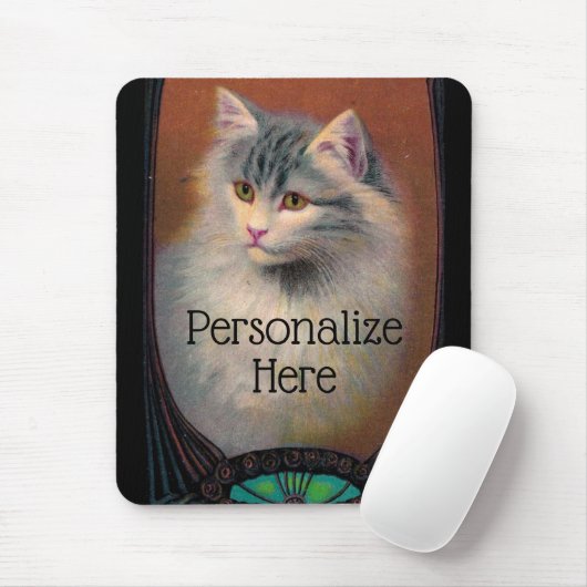 Vintage Cat Illustration Art Mousepad (Mit Mouse)