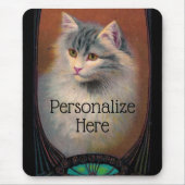 Vintage Cat Illustration Art Mousepad (Vorne)