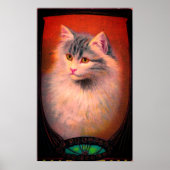Vintage Cat Illustration Art Poster (Vorne)
