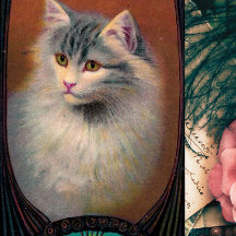 Vintage Cat Illustration Art